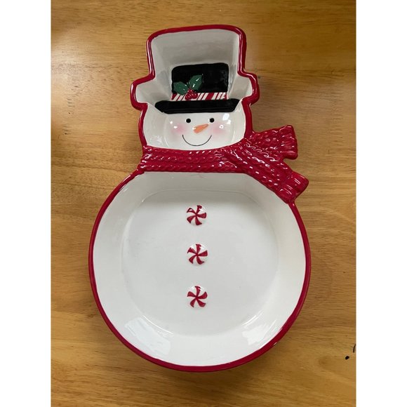 Burton and Burton Peppermint Snowman serving tray/Dish/candy dish Burton and Bur - Picture 6 of 7